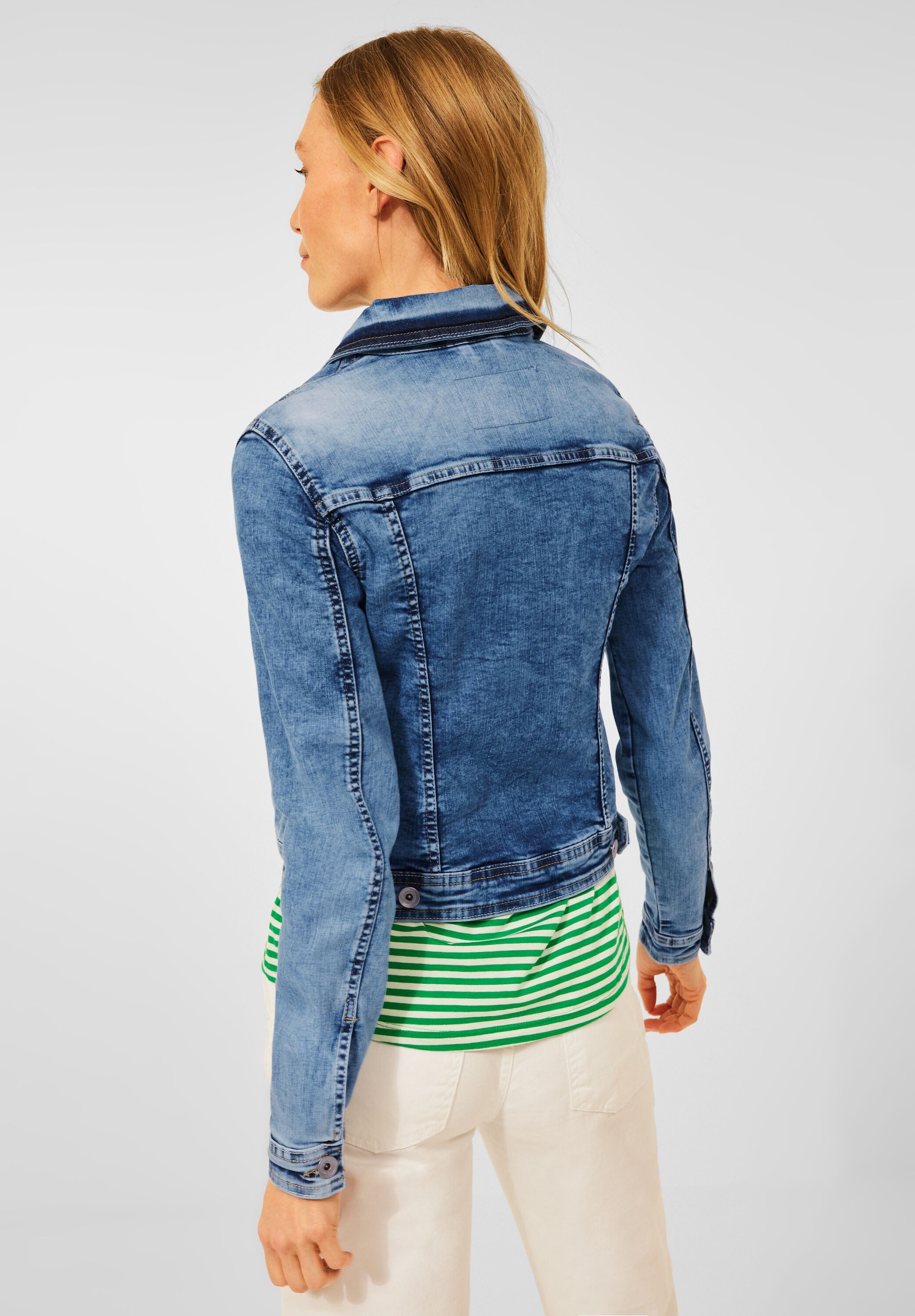 CECIL Jackenblazer Cropped Jeansjacke