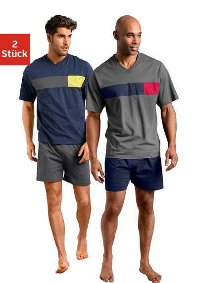 le jogger® Shorty (Packung, 4 tlg., 2 Stück) mit Colourblock-Einsätzen