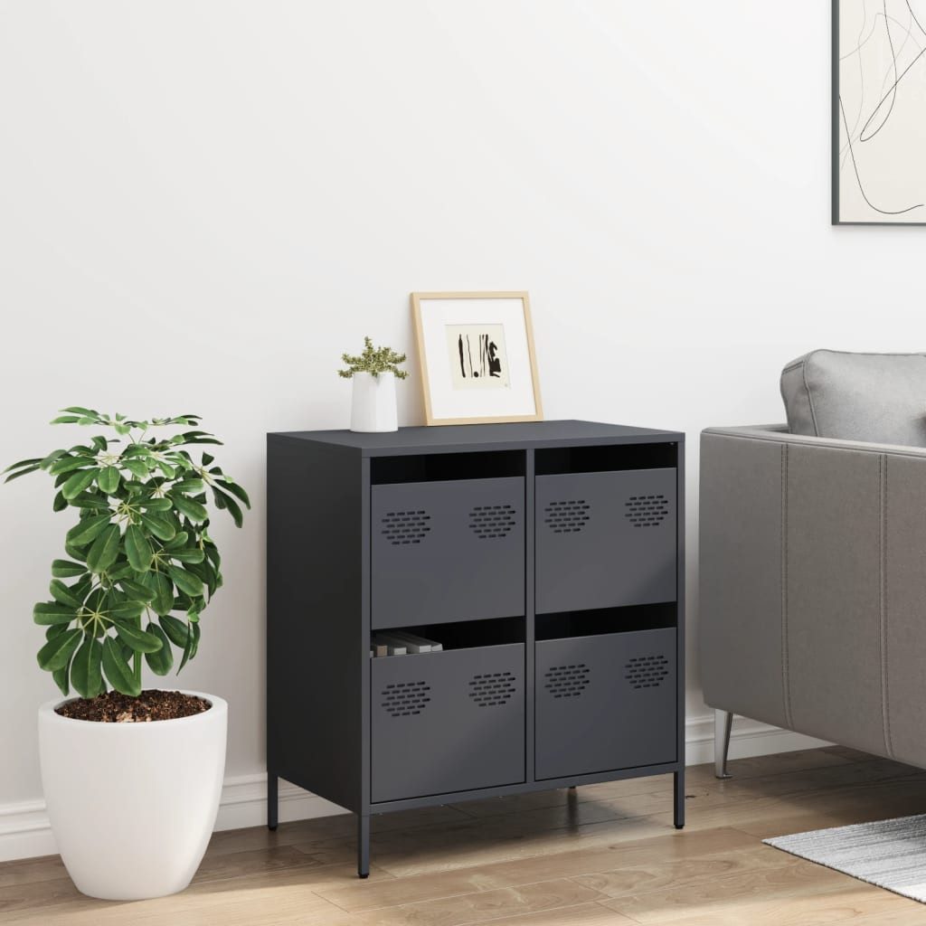 vidaXL Sideboard Sideboard Anthrazit 68x39x73,5 cm günstig online kaufen