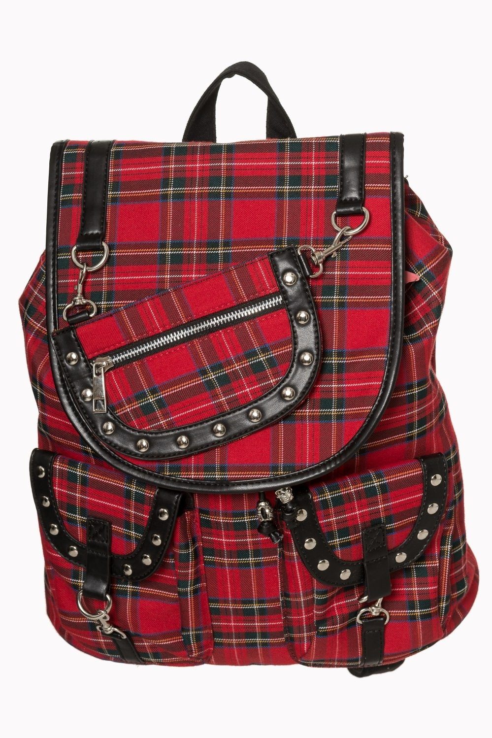 Banned Rucksack Yami Tartan Red, Karo Schottenmuster Rot