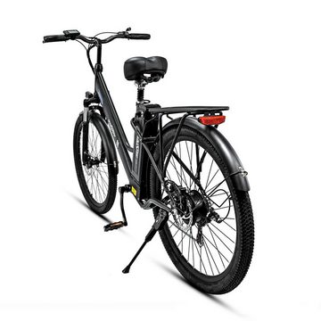 Docrooup E-Bike 26 Zoll E Bike, Cityräder, Damen Herren 36V/14.4AH Lithium Batterie, Kettenschaltung, Heckmotor, (SHIMANO 7-Gang,Elektro-Mountainbike,bis 40-60km)