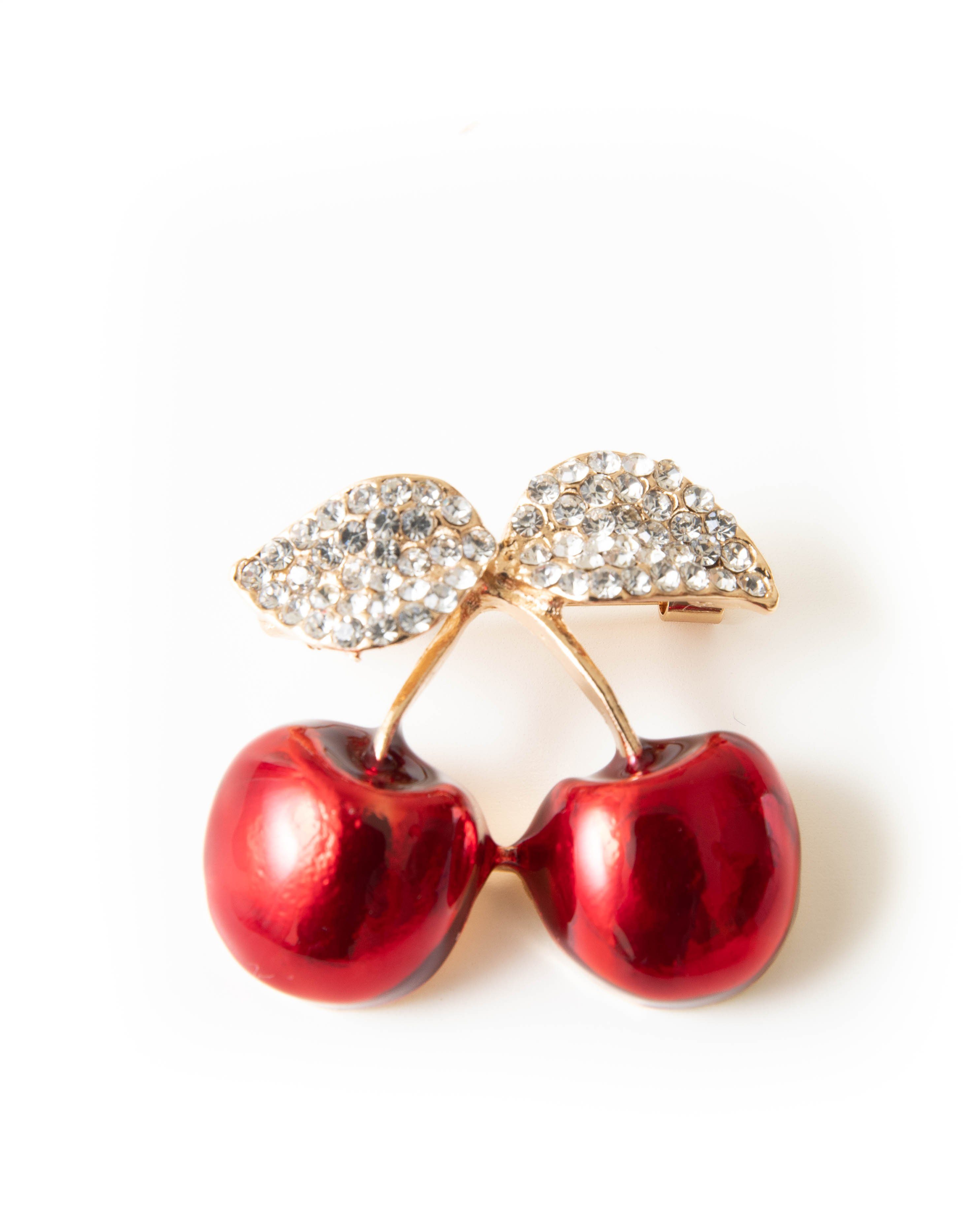 MayTree Brosche "Kirsche", mit funkelnden Strass-Steinen günstig online kaufen