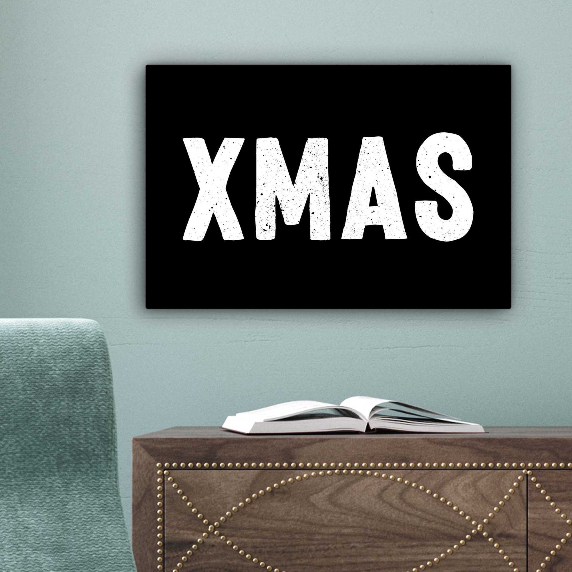 - Zitate Schwarz Wanddeko, Xmas - Wandbild OneMillionCanvasses® 30x20 - Weihnachten Leinwandbild (1 Aufhängefertig, cm St), Feiertage, Leinwandbilder, -