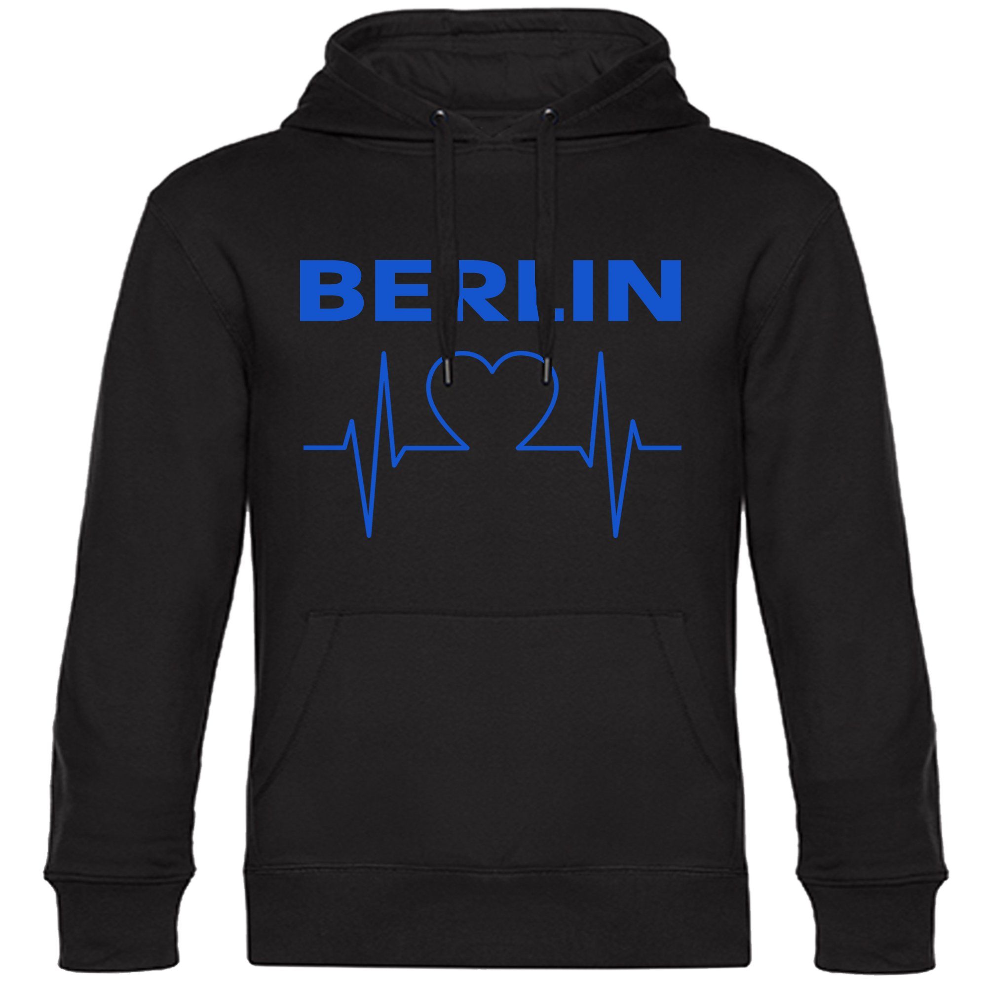 multifanshop Kapuzensweatshirt Berlin blau - Herzschlag - Hoodie
