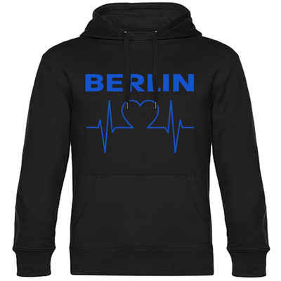 multifanshop Kapuzensweatshirt Berlin blau - Herzschlag - Pullover