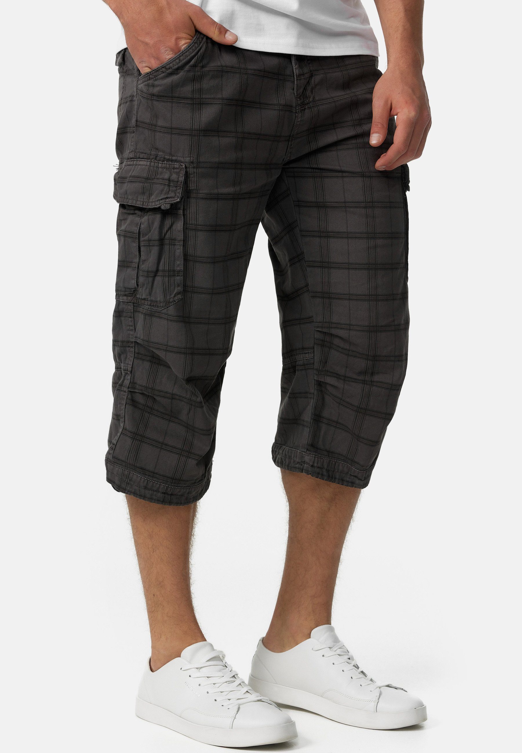 Indicode Cargoshorts Herren Nicolas Check Cargo Shorts Herrenshorts aus ein günstig online kaufen