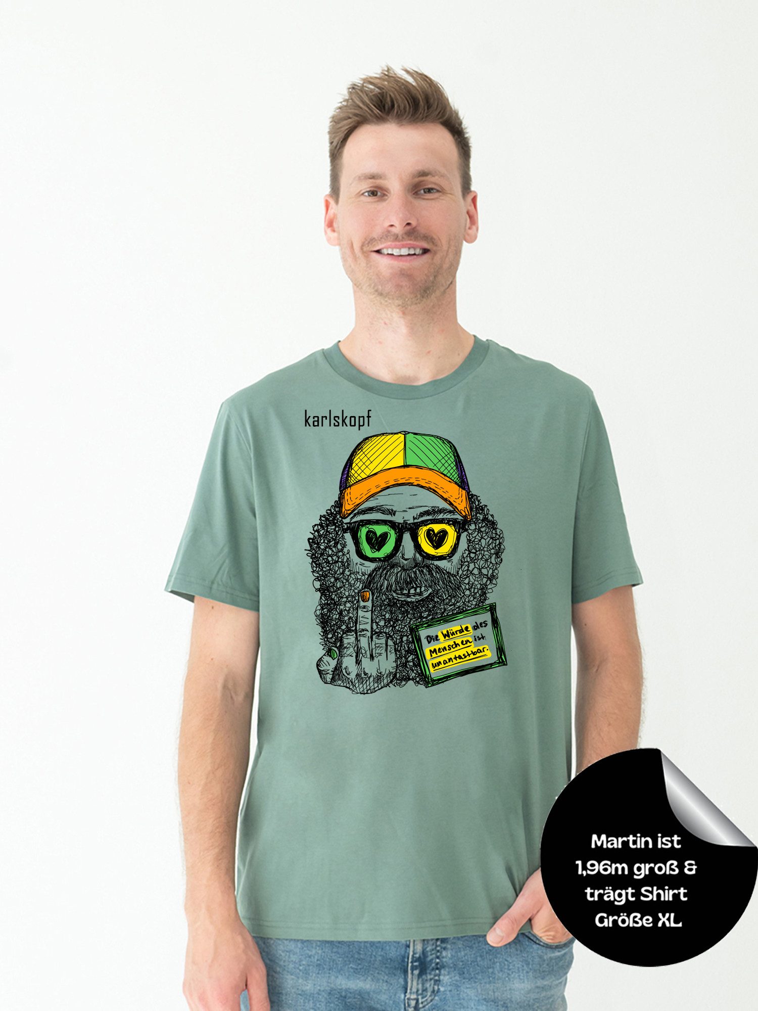 karlskopf Print-Shirt Rundhalsshirt Basic BUNTMACHER günstig online kaufen
