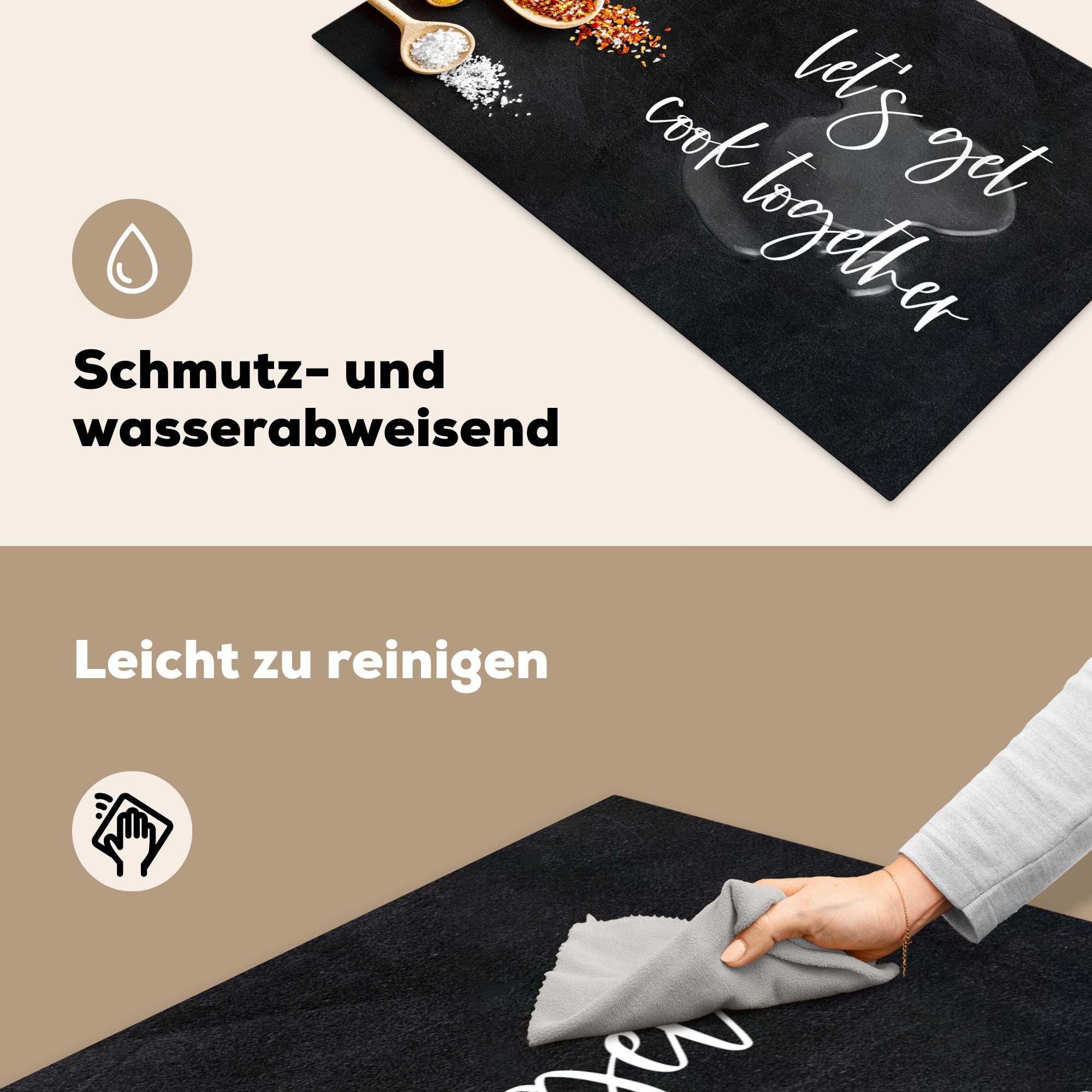 - Gemeinsam uns Lass MuchoWow - tlg), Vinyl, Zitate, Herdblende-/Abdeckplatte kochen (1 83x51 Ceranfeldabdeckung, für Kochen gemeinsam - cm, küche Sprichwörter Arbeitsplatte -