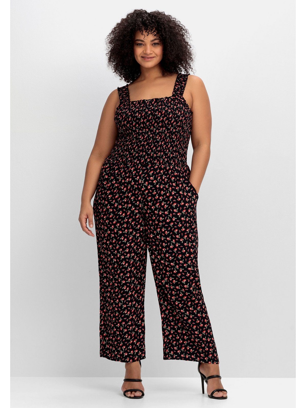 sheego by Joe Browns Jumpsuit Große Größen mit Blümchendruck und weitem Bein