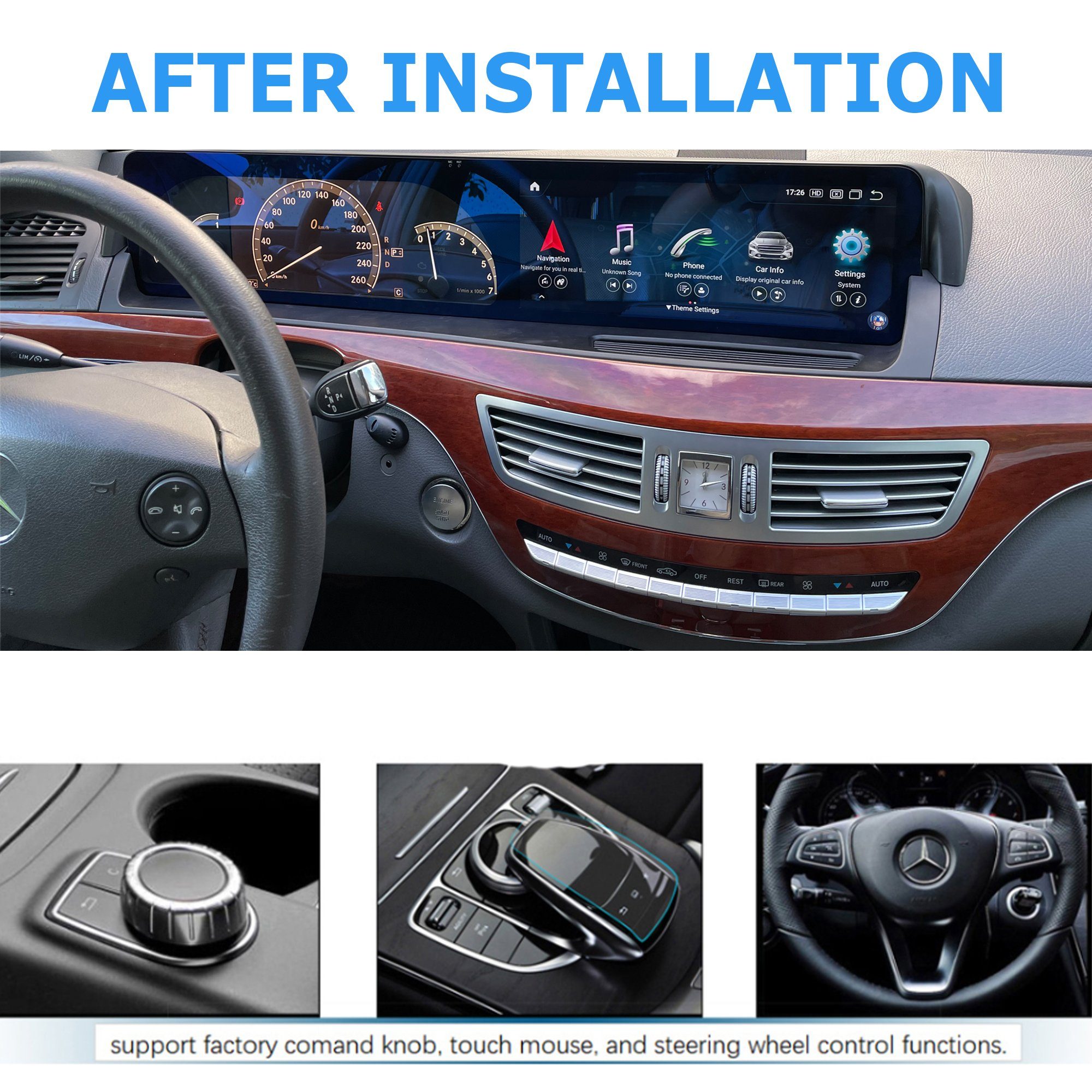 TAFFIO Für Mercedes W221 W216 S / CL 12" Touchscreen Android GPS CarPlay Einbau-Navigationsgerät