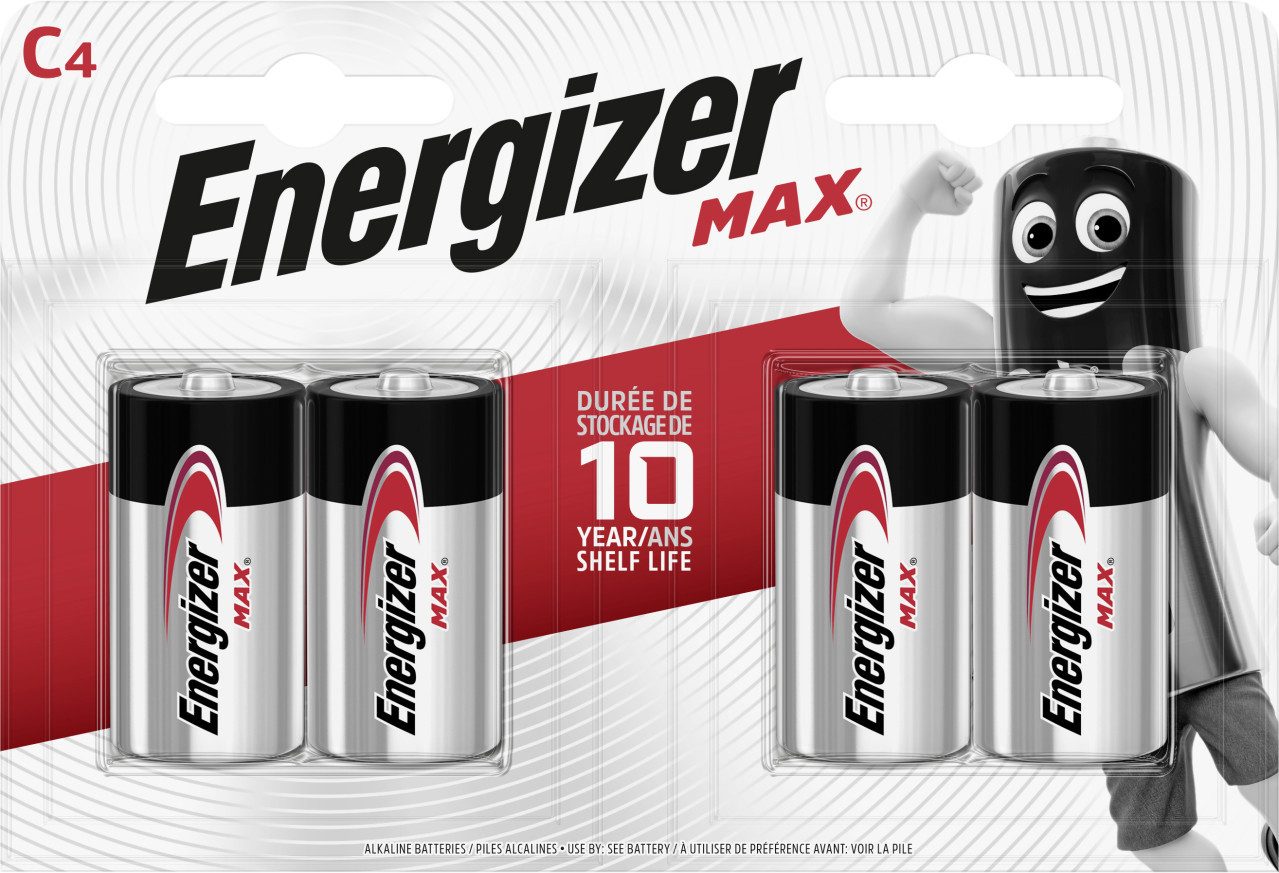 Energizer Alkaline Max Baby C 1,5 V, 4er Pack, Batterie