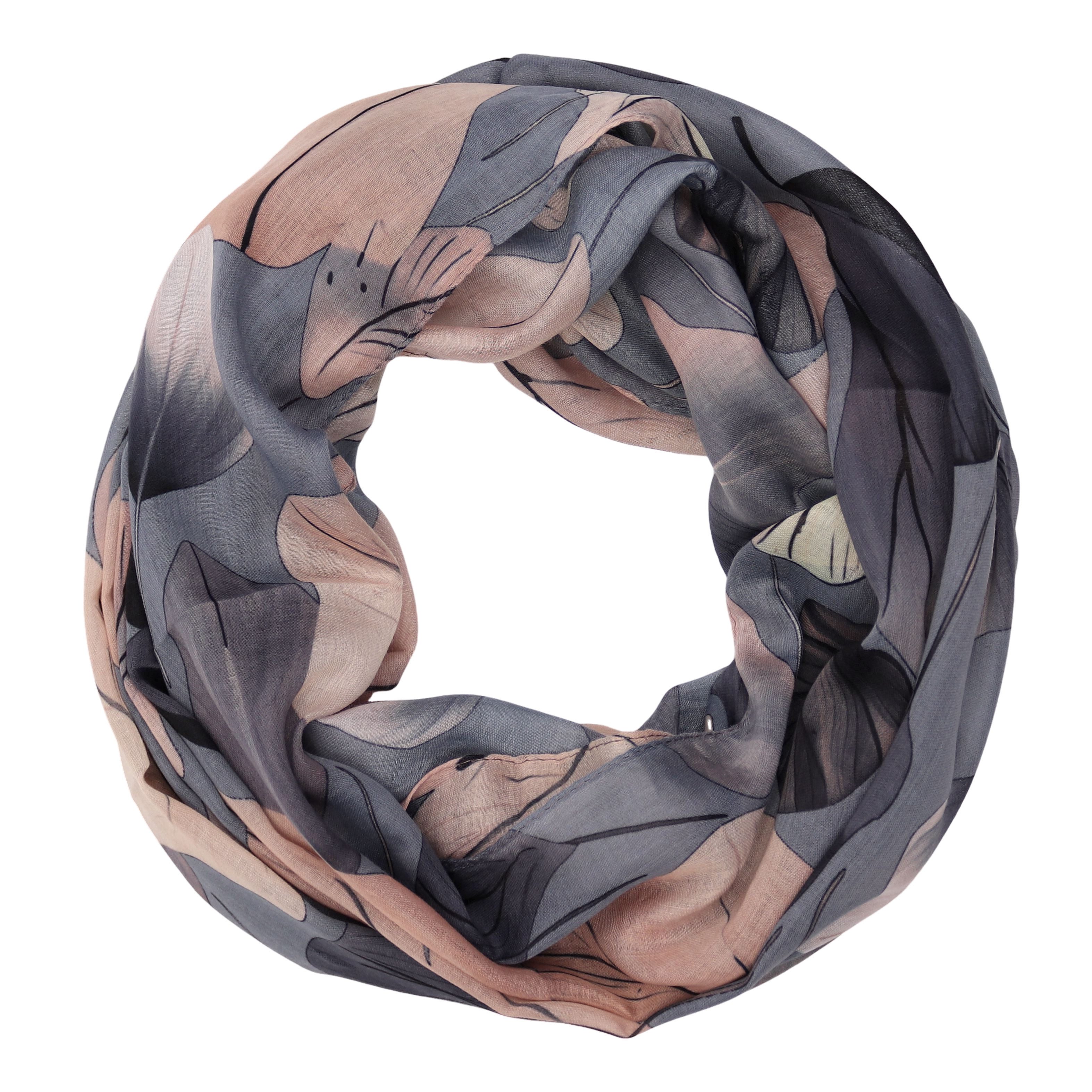 MIRROSI Loop Damen Schal Weich aus 100% Viskose Groß, (ca.60x80cm; zweimal um den Hals wickelbar), Damen Halstuch Stola ideal für Frühling,Sommer, Herbst oder Winter