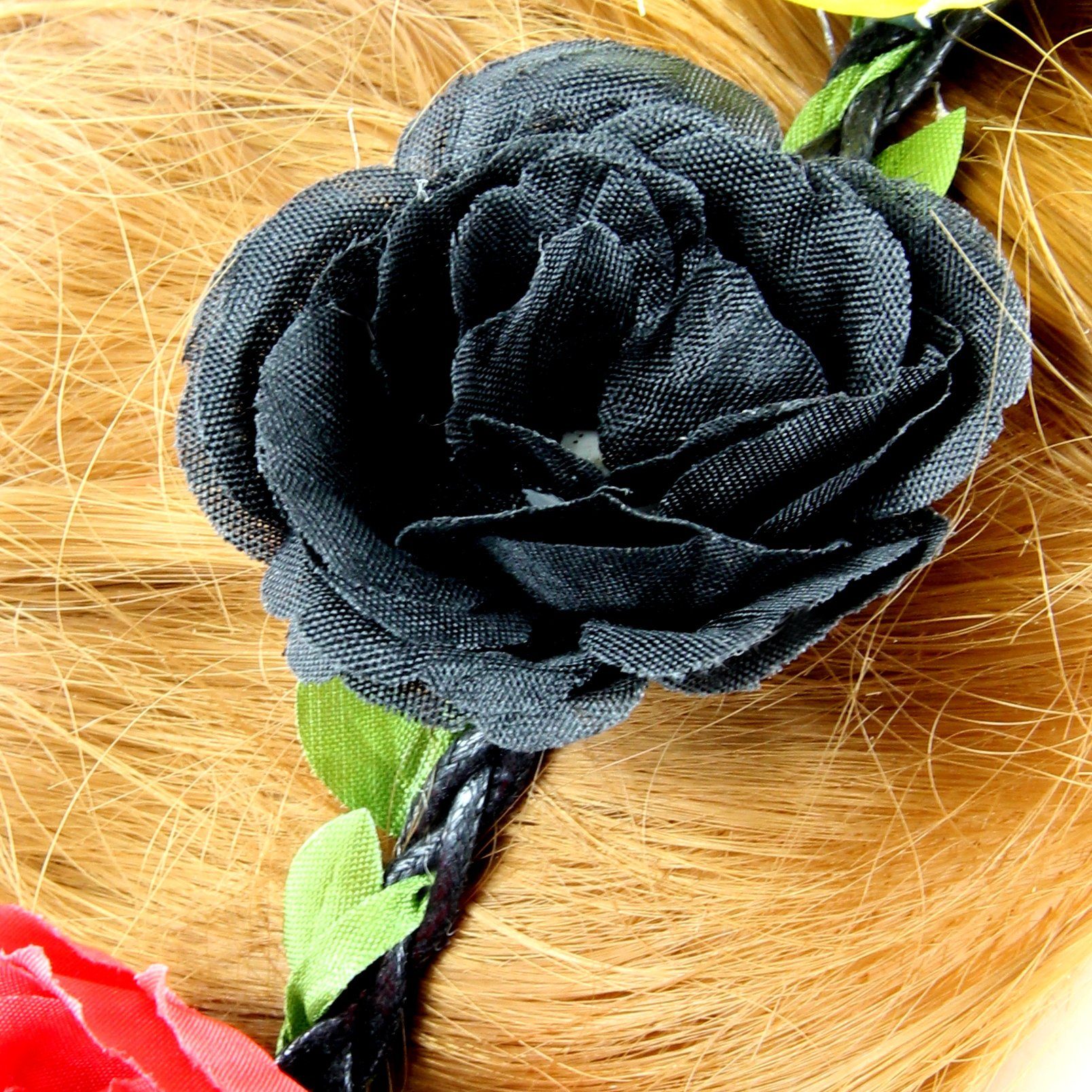 Belgien, Blumen in und rot 1-tlg., - Fan-Accessoire, Deutschland Haarband ZADAWERK gelb Haarschmuck, schwarz,
