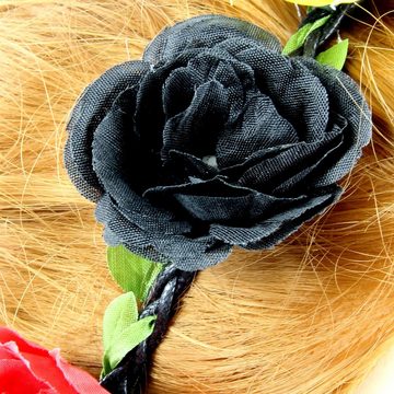 ZADAWERK Haarband Deutschland - Belgien, Fan-Accessoire, 1-tlg., Haarschmuck, Blumen in schwarz, rot und gelb