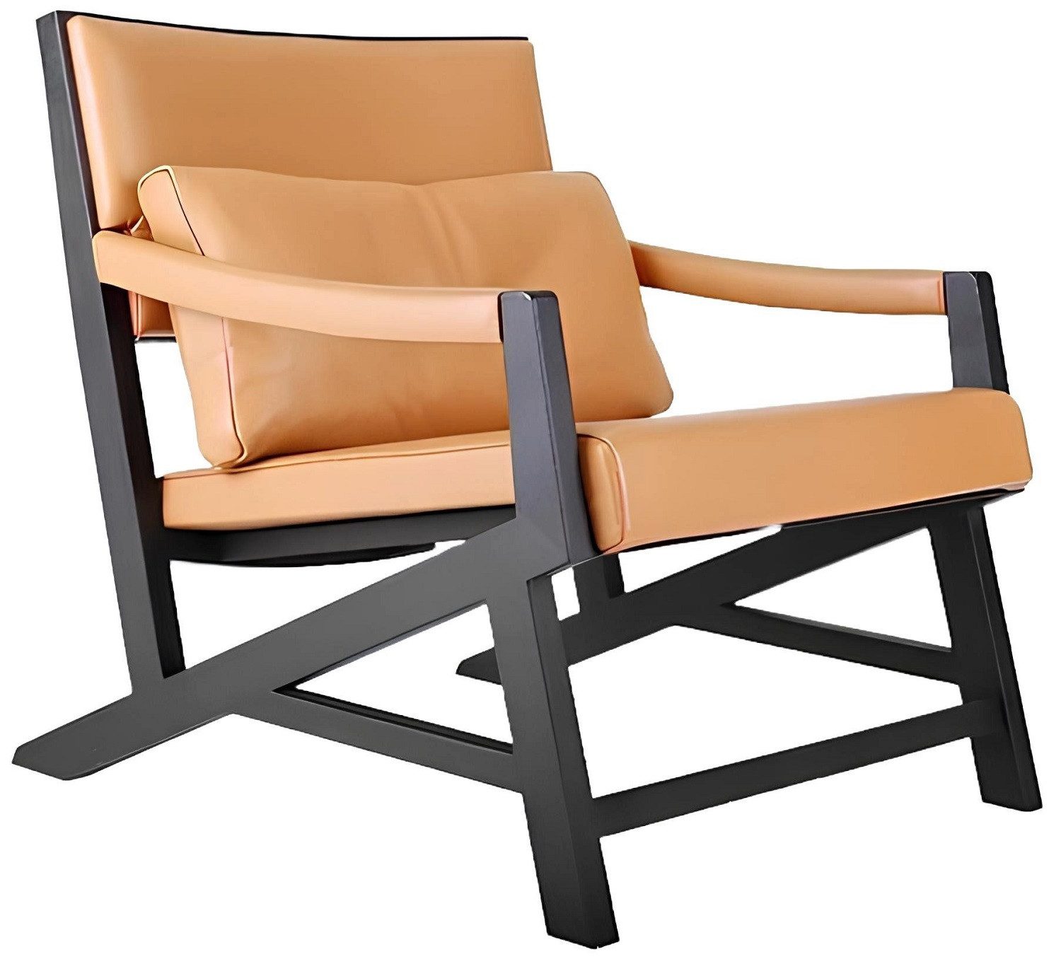 Xlmoebel Loungesessel Fernsehclub Sessel aus Leder mit Holzgestell, elegant und gemütlich (Sessel), Hergestellt in Europa