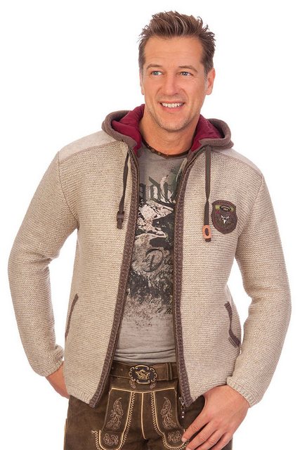 Spieth & Wensky Trachtenstrickjacke Strickjacke Herren - DAKAR - mittelgrau günstig online kaufen