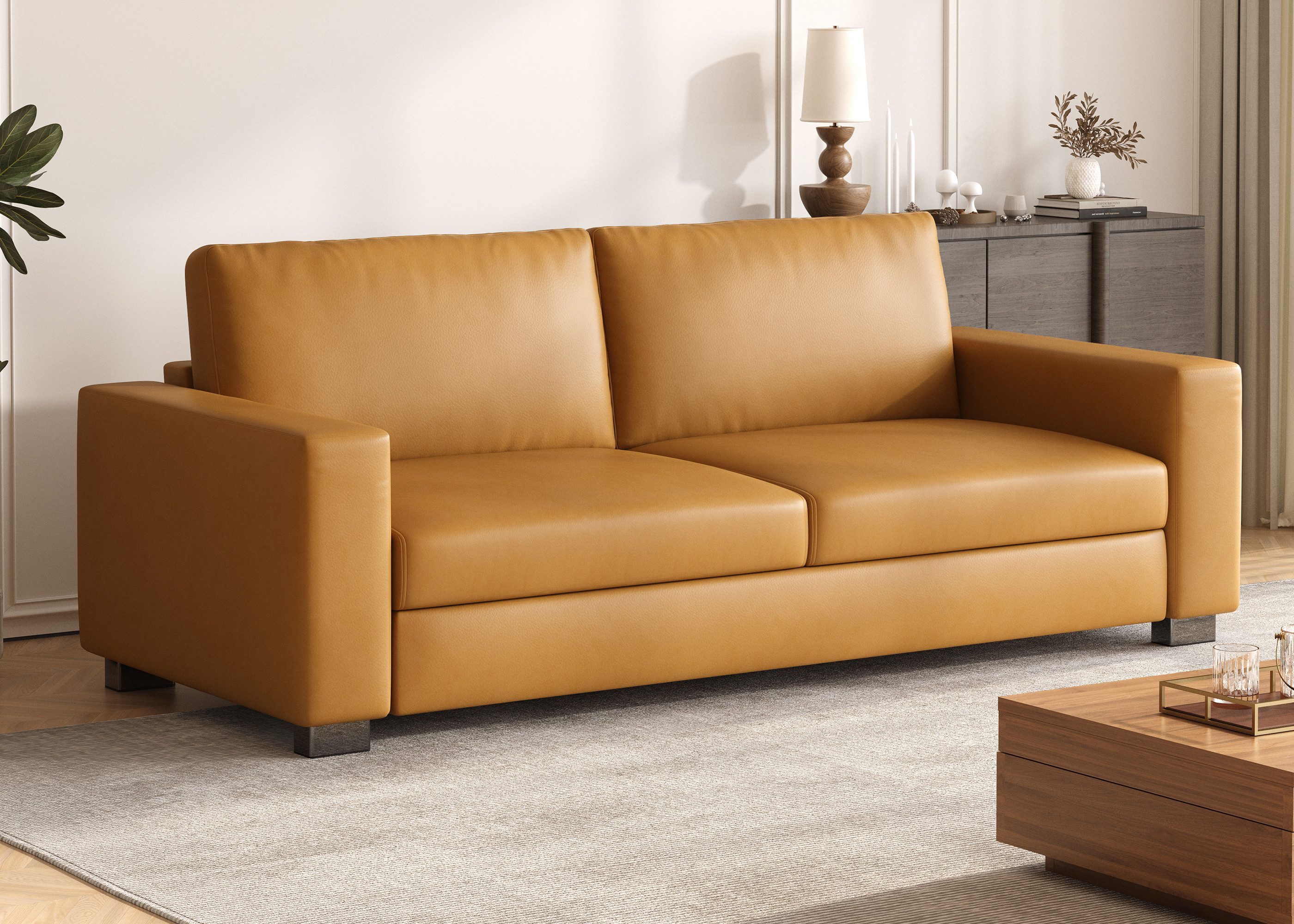 oleyluckidea Big-Sofa 2-Sitzer Sofa, Kunstleder, bequem, pflegeleicht, modern, Set