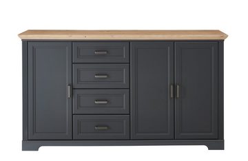 möbelando Sideboard JASMIN (BxHxT: 182x102x41 cm), in Artisan/graphit mit 4 Schubladen und 2 Türen