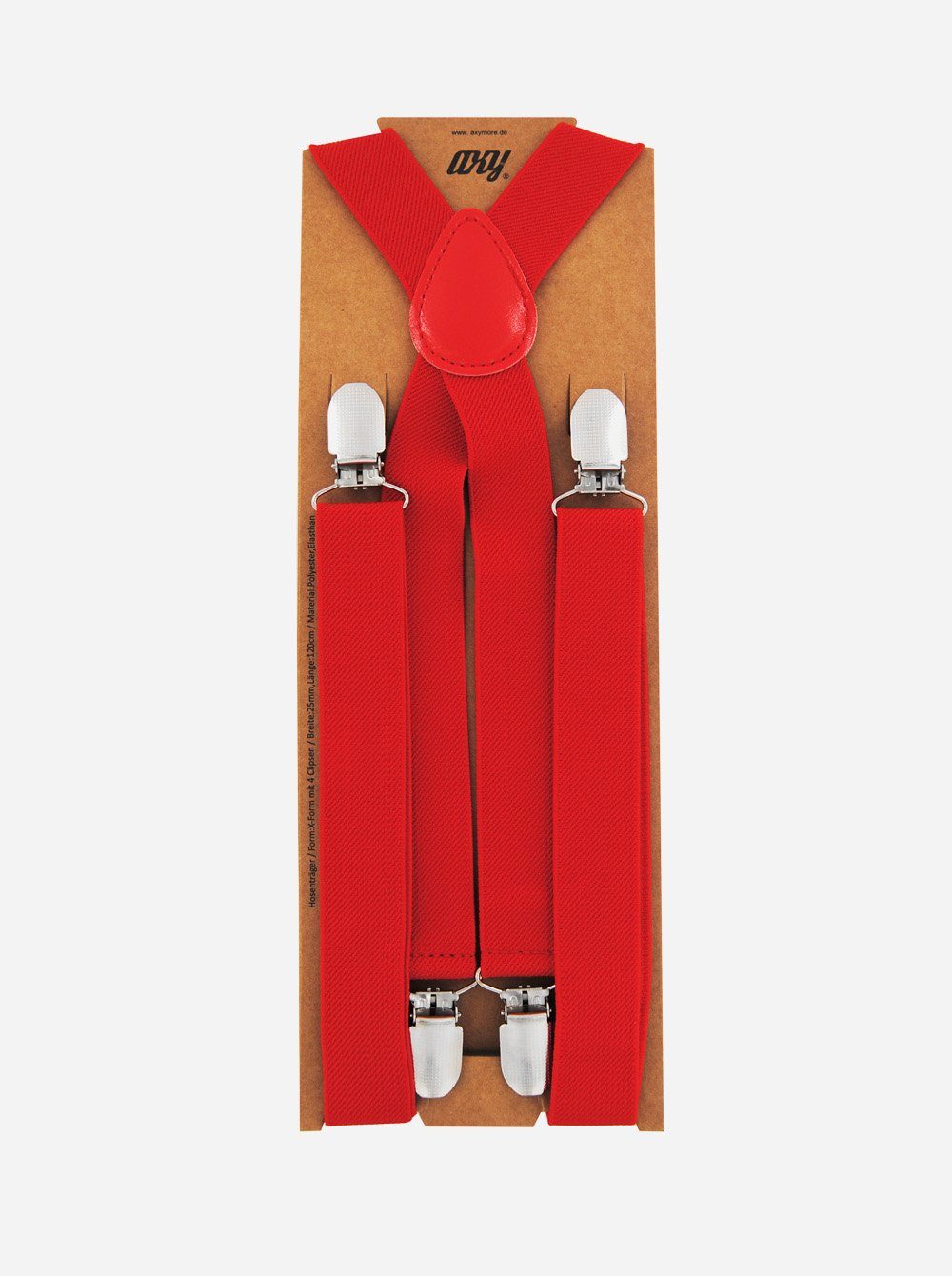 axy Hosenträger Herren Hosenträger 4 Stabile Clips X-Form 2,5cm Breit verstellbar und elastisch 120cm Lang – Bild 3 von 5