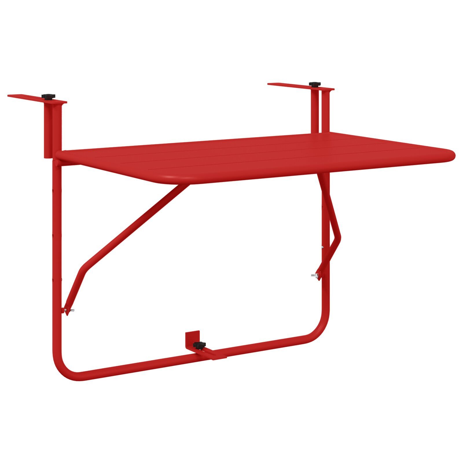 vidaXL Gartentisch Klapptisch für den Balkon Rot 60x40 cm aus Stahl