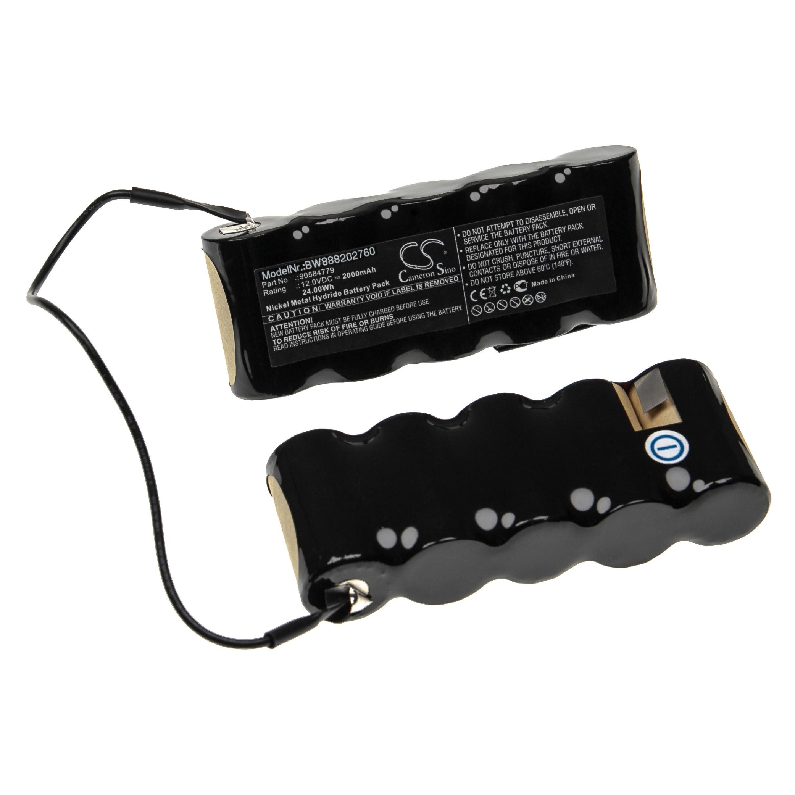 Staubsauger-Akku & kompatibel mit PD1080 Black 2000 vhbw Decker H2 NiMH (12 V) Flexi mAh