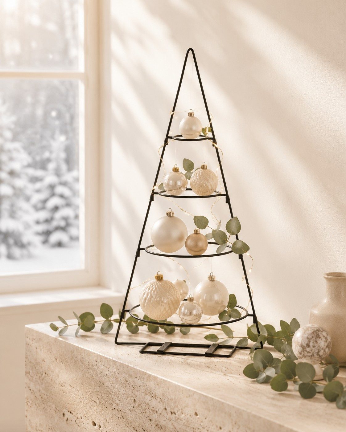 BOLTZE GRUPPE GmbH Weihnachtsfigur Deko Tannenbaum aus Metall Schwarz 60 cm Weihnachtsdekoration