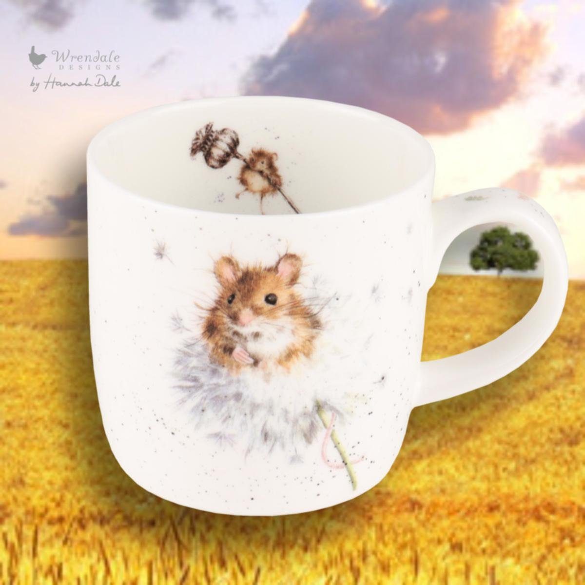 Wrendale Becher Wrendale Designs Porzellan-Becher Land-Maus Pusteblume, Porzellan