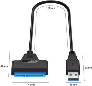 Olotos USB 3.0 auf zu SATA Adapter Kabel 22 Pin Für 2,5" Festplatte HDD SSD Audio- & Video-Adapter, Konverter Adapterkabel für SSD/HDD Datenübertragung