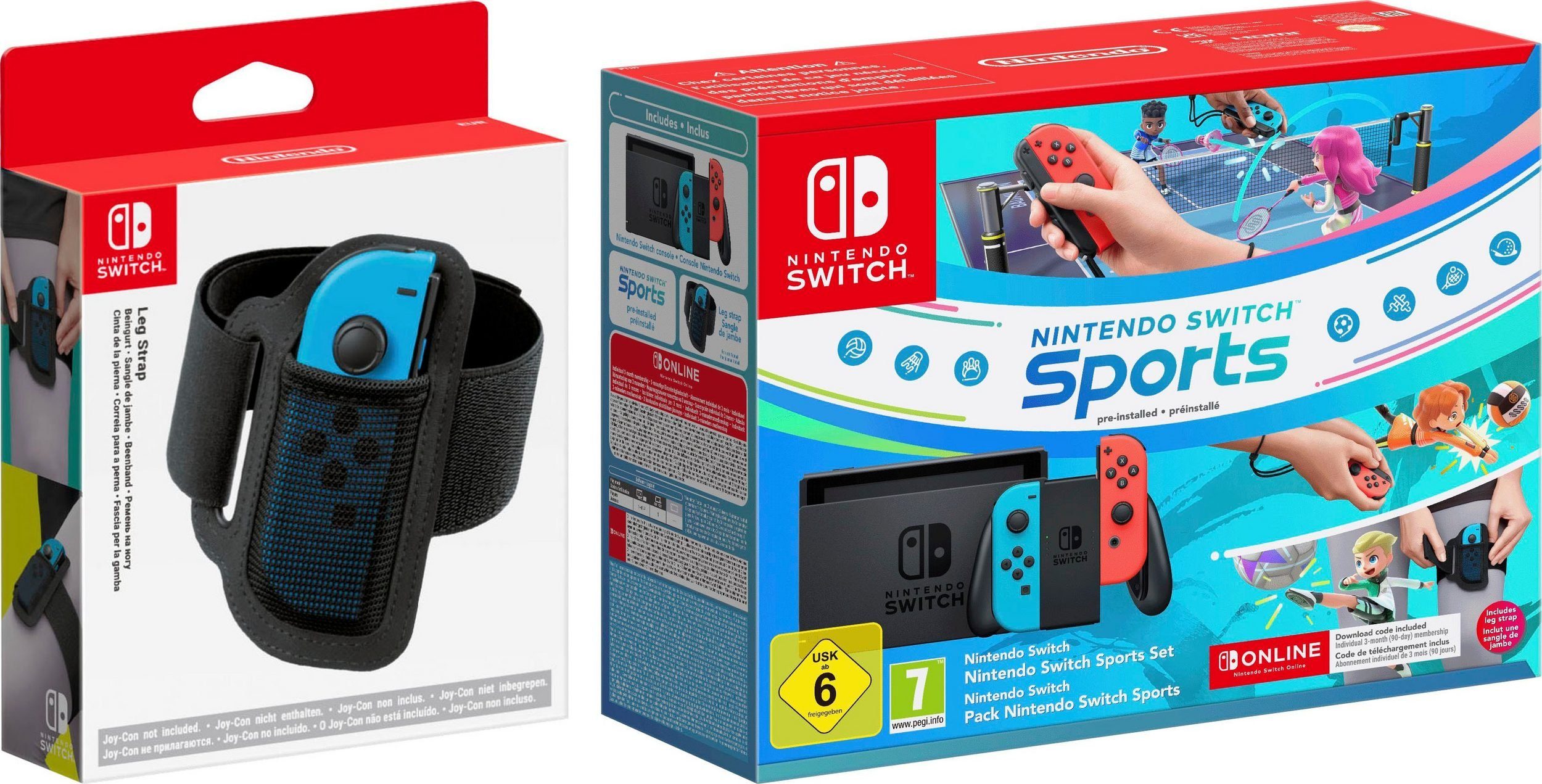 Switch & Nintendo Sports Spiel Set Konsole (Bundle) inkl. Beingurt Switch