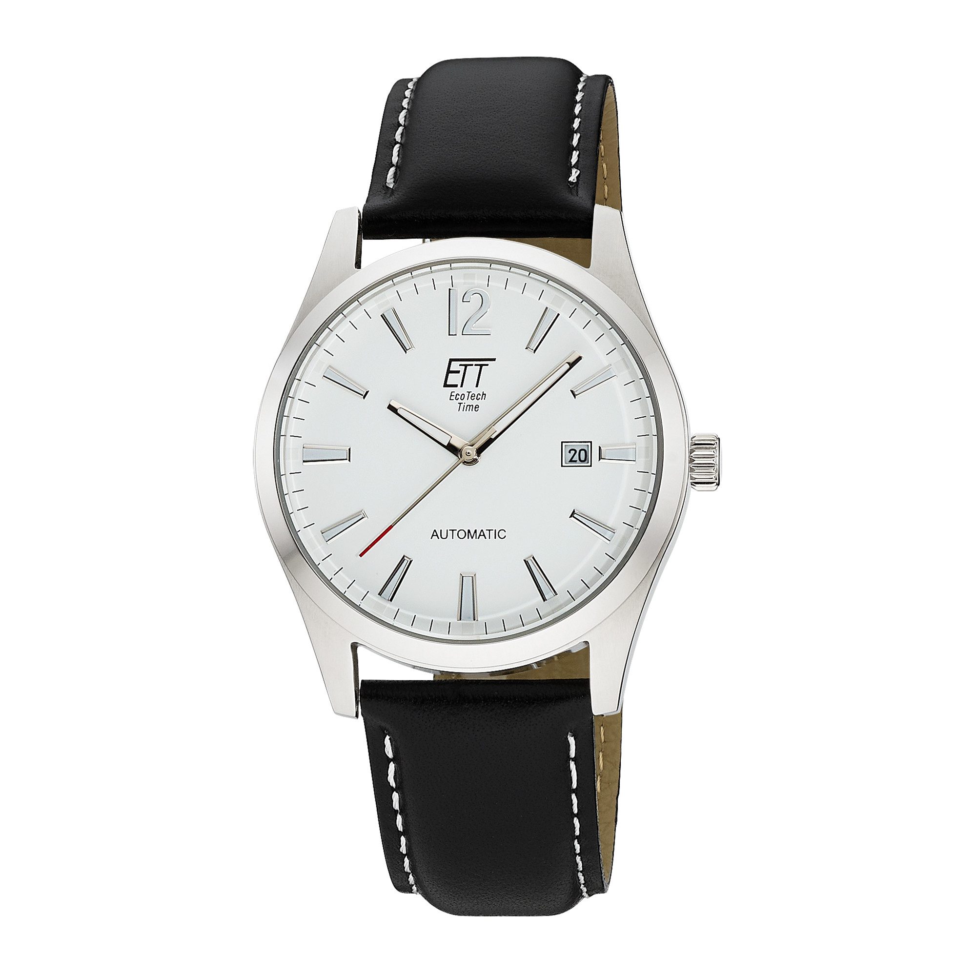 ETT Automatikuhr Motion Drive EGS-40406-11L, Armbanduhr, Herrenuhr, Mechanische Uhr, Lederarmband, analog, Tag