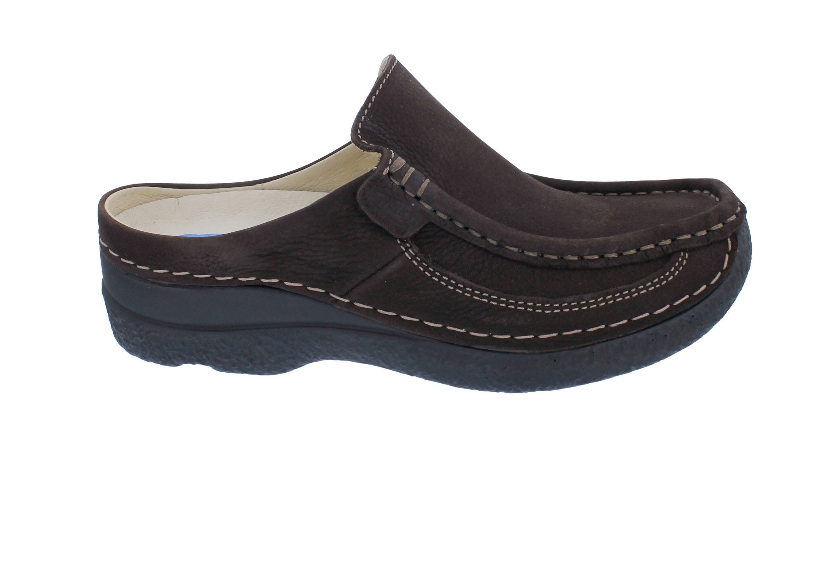 WOLKY Wolky Clog Roll Slide 0620211-300, Nubukleder, Braun, Fußbett zum Wech Clog
