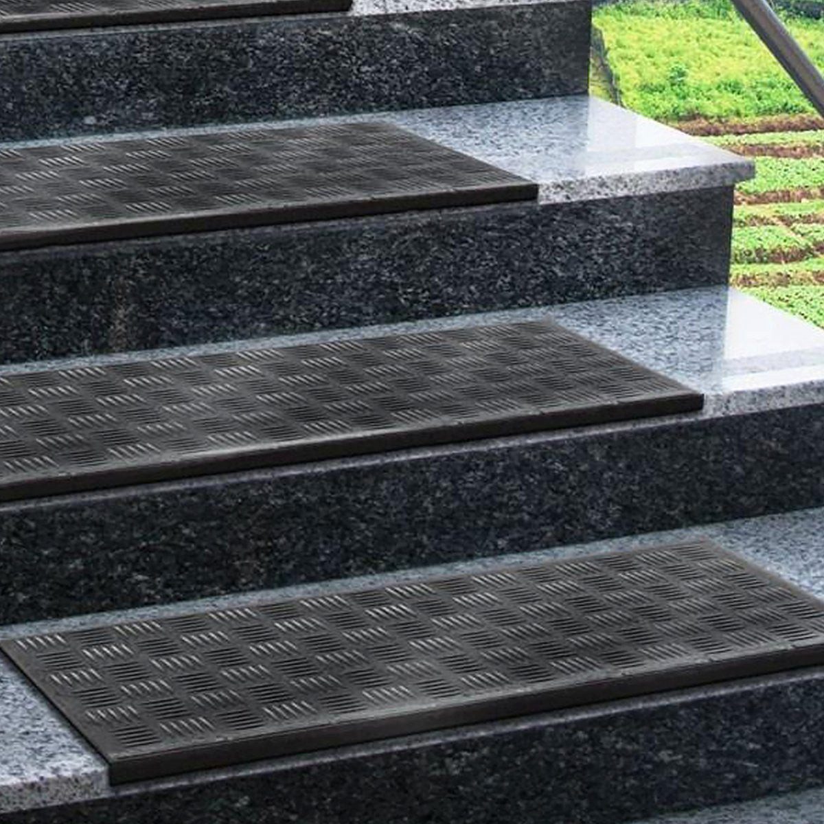 Floordirekt Stufenmatte Madras, 25x65 cm, Treppenschutz, Außentreppenschutz, rechteckig, aus Gummi