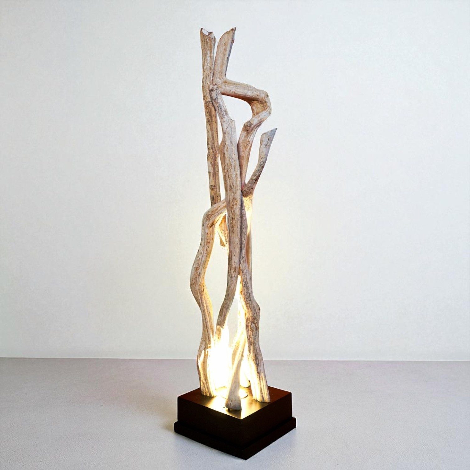 Kinaree Stehlampe Lianen Holz Stehlampe KOKEE 110cm, ohne Leuchtmittel, 1x GU10, handgefertigt in Thailand