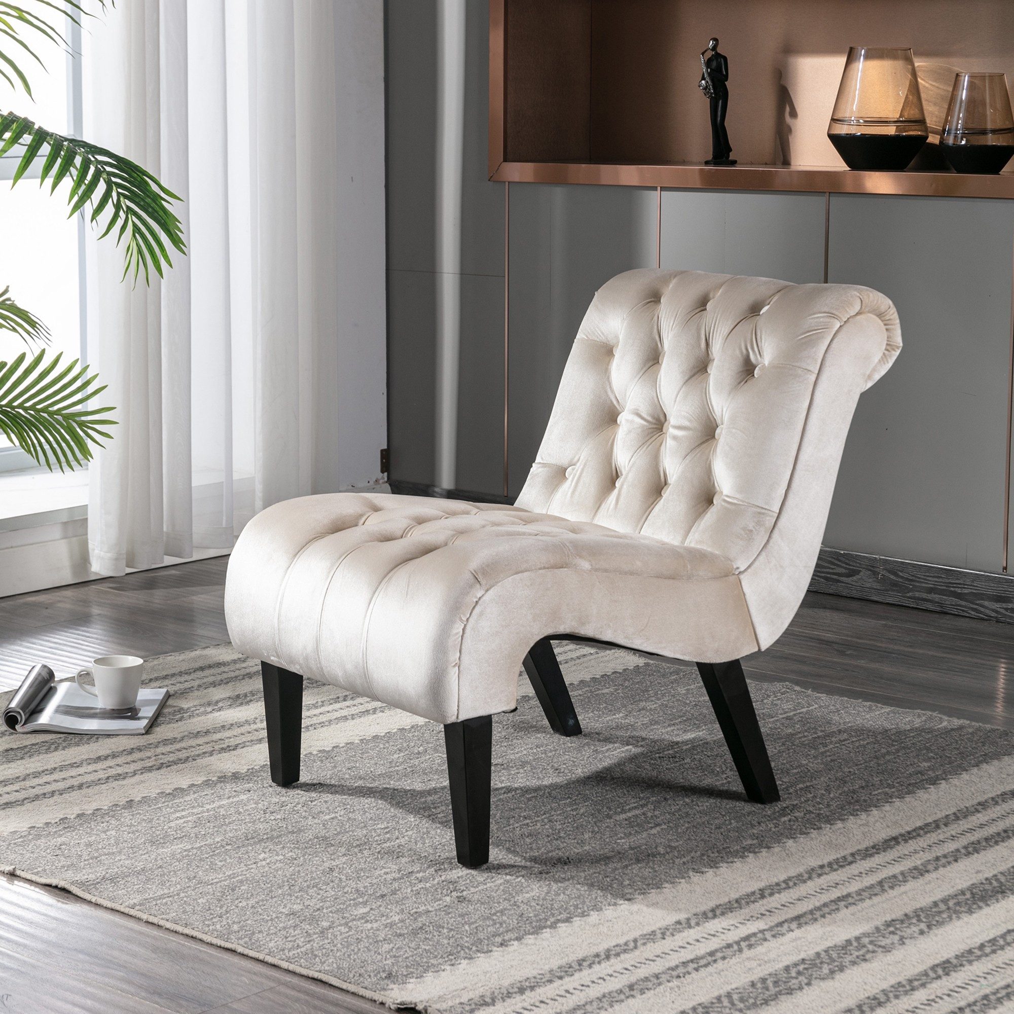 LVHOM XXL-Sessel Eleganter gepolsterter Samtstuhl, Knopfheftung günstig online kaufen