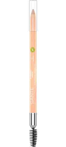 SANTE Augenbrauen-Stift Eyebrow Pencil, Augen-Make-Up, 2-1 für mehr Fülle und Farbe, vegan