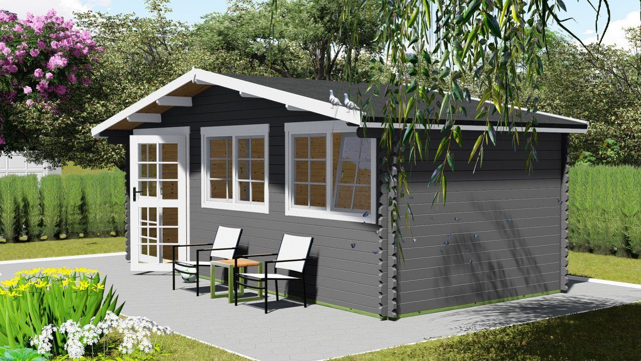 Finn Art Blockhaus Gartenhaus 6x3m Holz Norwegen 52 in 40mm Wandstärke, BxT: 600x300 cm, mit 18 mm Fußboden, ohne Dacheindeckung