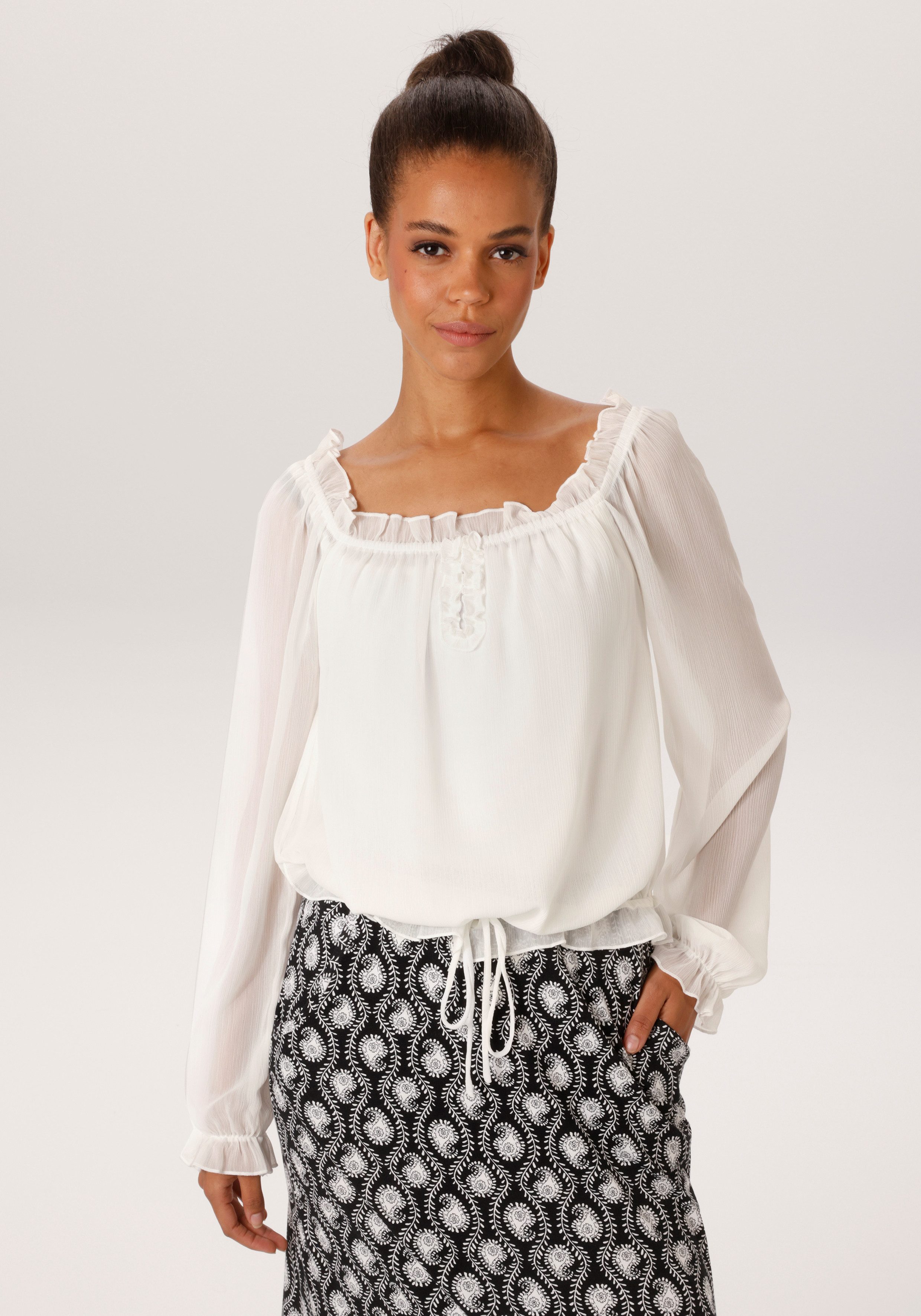 Aniston CASUAL Schlupfbluse aus strukturiertem Chiffon