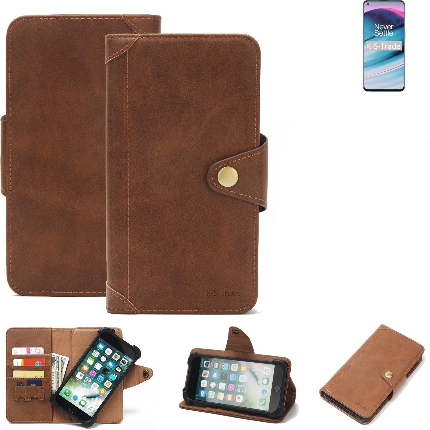 K-S-Trade Handyhülle für OnePlus Nord CE 5G, Handyhülle Schutz Hülle Walletcase Bookstyle Tasche Case