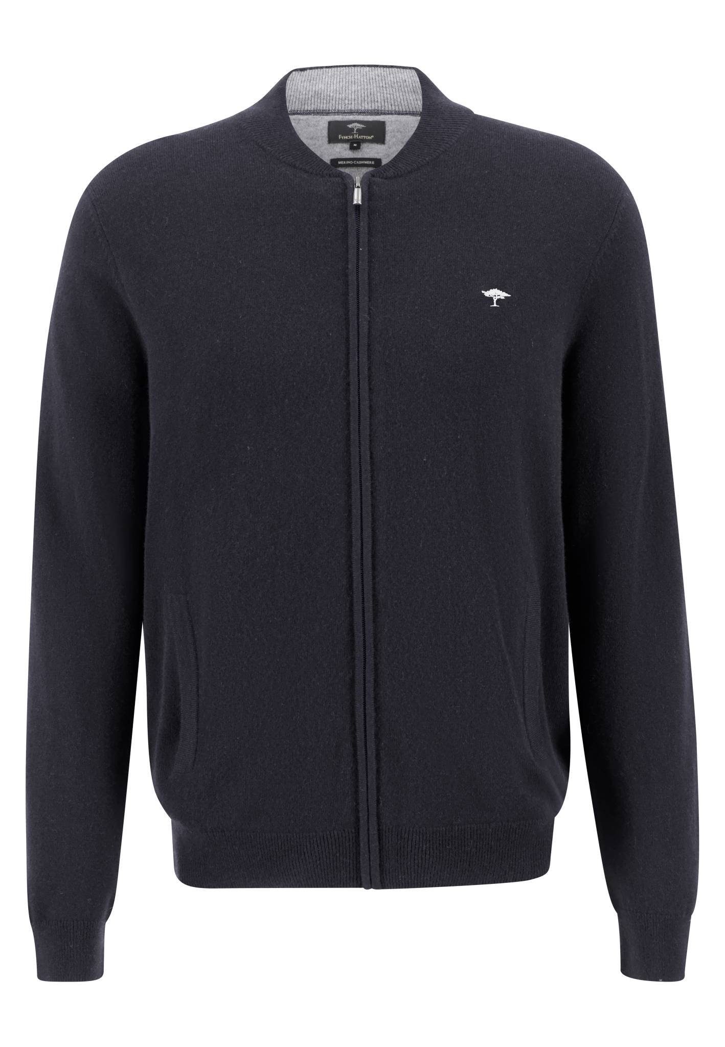Strickjacke Fynch-Hatton Herren Strickjacke Wolle - dunkelblau M