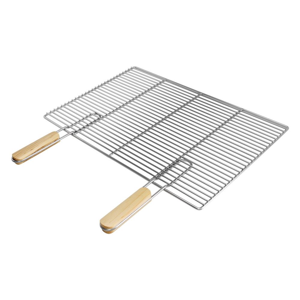 ECD Germany Grillrost Grill aus Edelstahl mit abnehmbaren Griffen robust & rostfrei für BBQ, Grillplatte 60x40cm Rechteckig mit Handgriffen witterungsbeständig