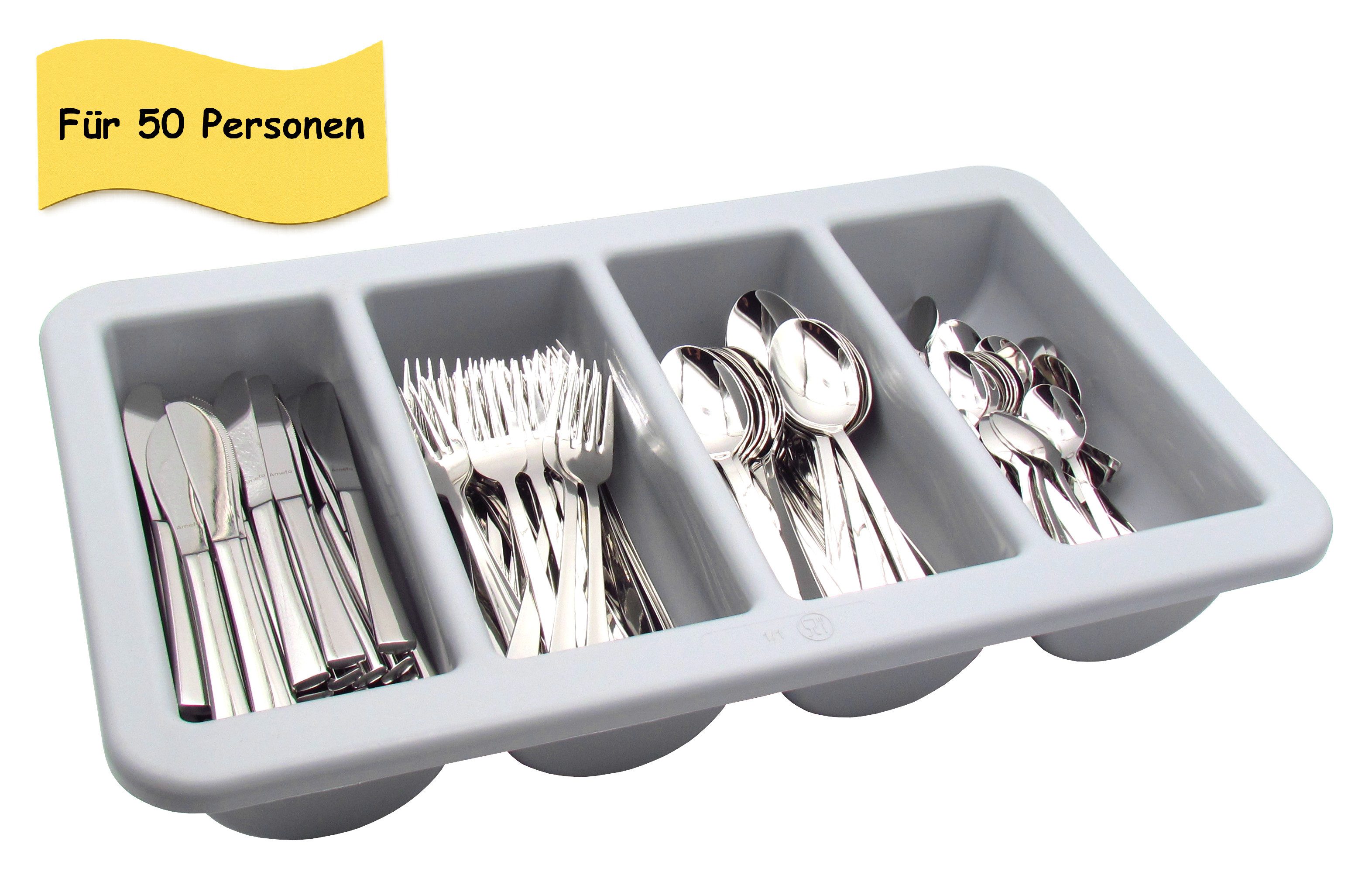 steinwohn Besteck-Set Gastro 200-teilig – 18/10 Edelstahl 2,5 mm Extra Stark, Hochglanz, 50 Personen, Gastronomie-Qualität inkl. Besteckkasten – Bild 4 von 5