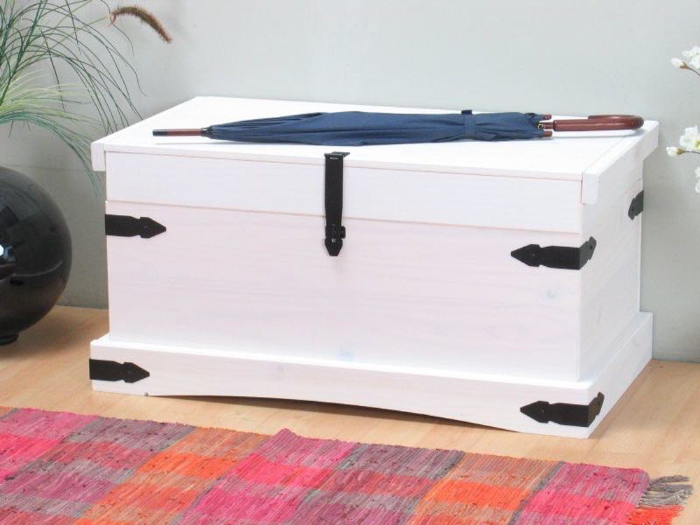 ebuy24 Truhe »New Mexico Truhe Breite 92 cm, Höhe 45 cm weiss/Wa