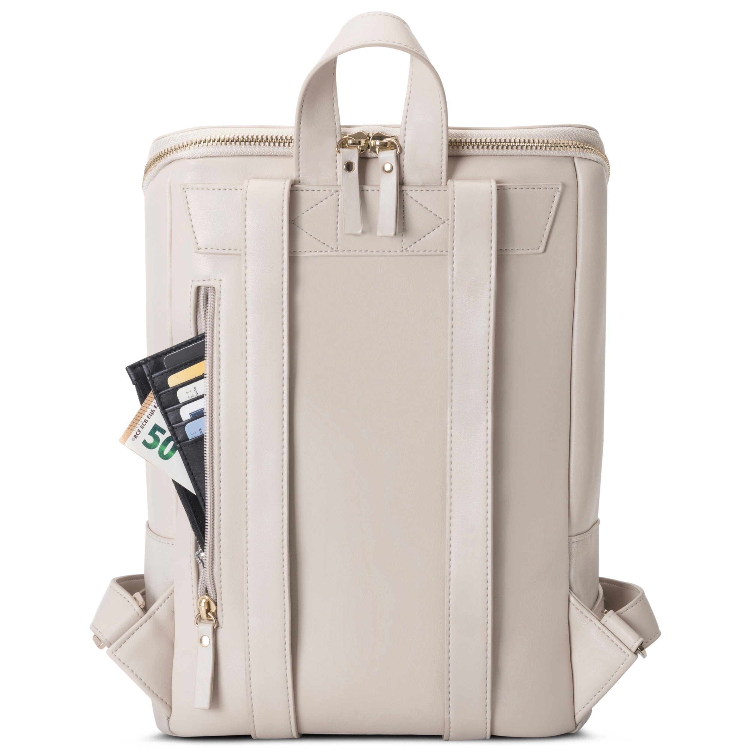 Expatrié Cityrucksack MALOU Rucksack Damen, Tagesrucksack, Elegantes Design, Verstecktes Seitenfach – Bild 4 von 5