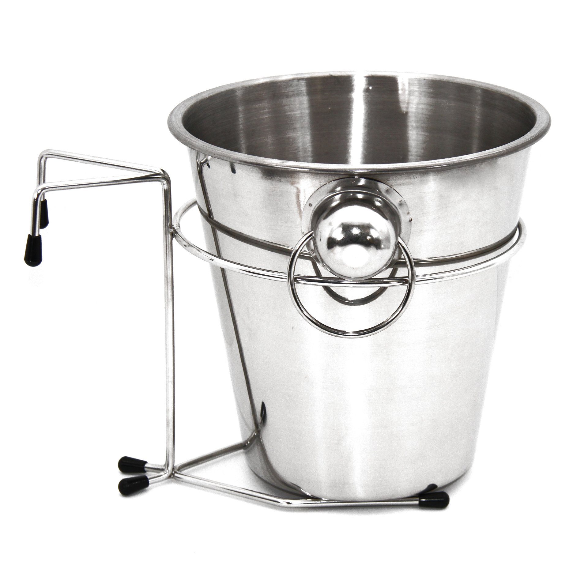 intergrill Geschirrständer Champagner Kübel Edelstahl mit Halterung