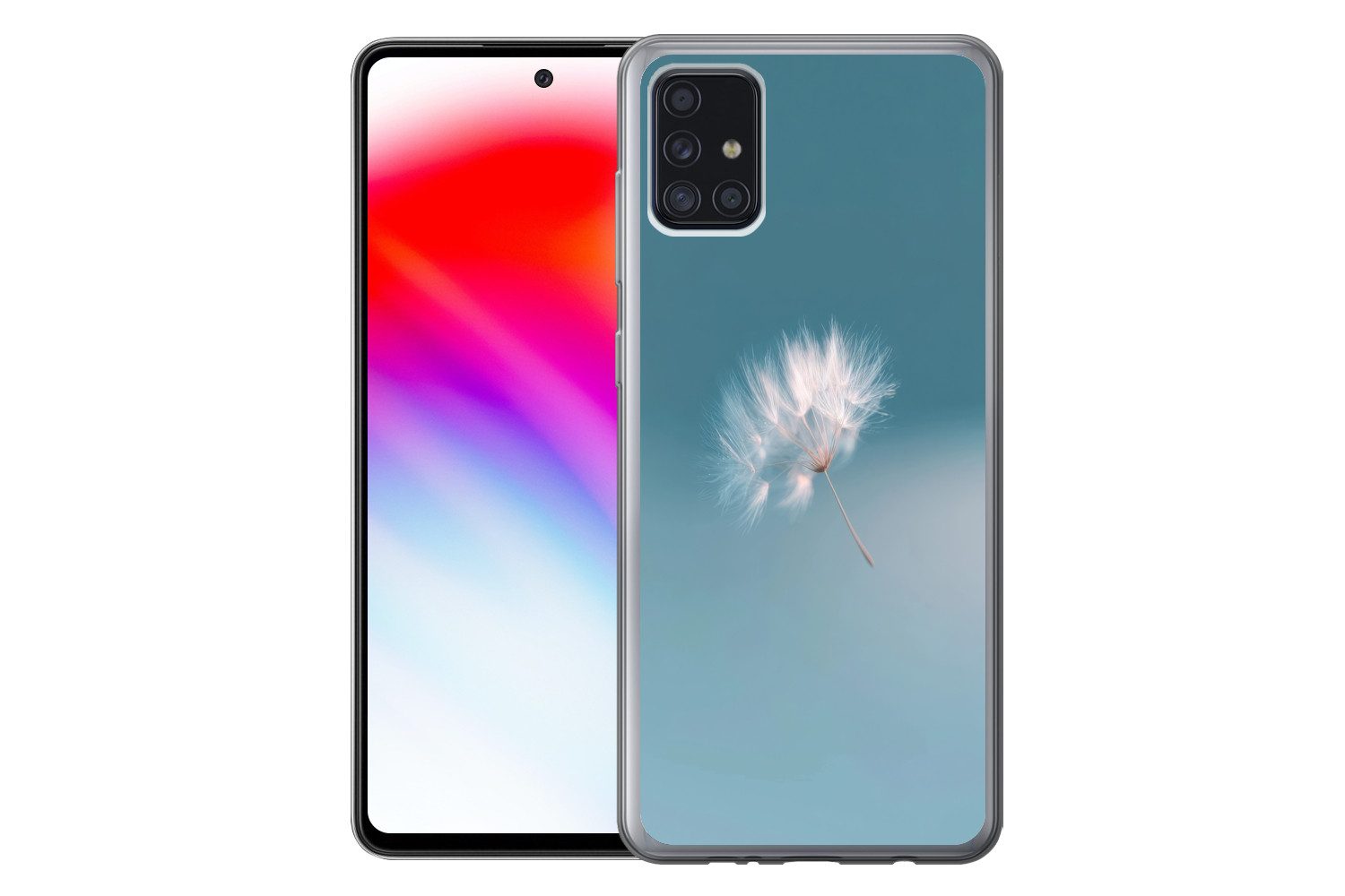 MuchoWow Handyhülle für Samsung Galaxy A52 5G Löwenzahnflaum - Blau - Luft, Smartphone-Bumper, Print, Handy Schutzhülle Dünn