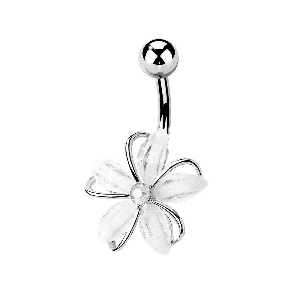 Taffstyle Bauchnabelpiercing Bauchnabelpiercing Zirkonia Kristall Blume günstig online kaufen