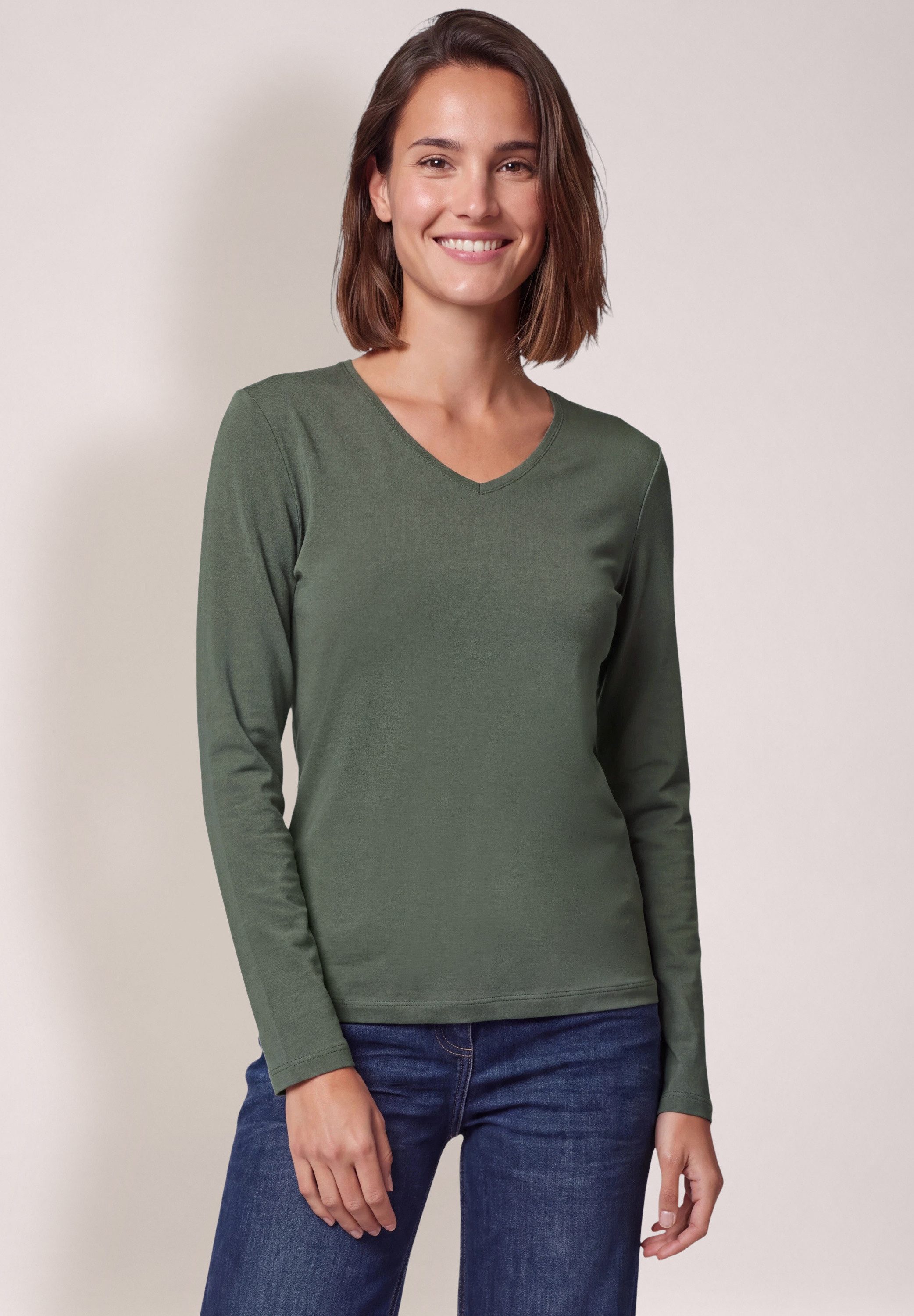 CECIL Langarmshirt aus reiner Baumwolle