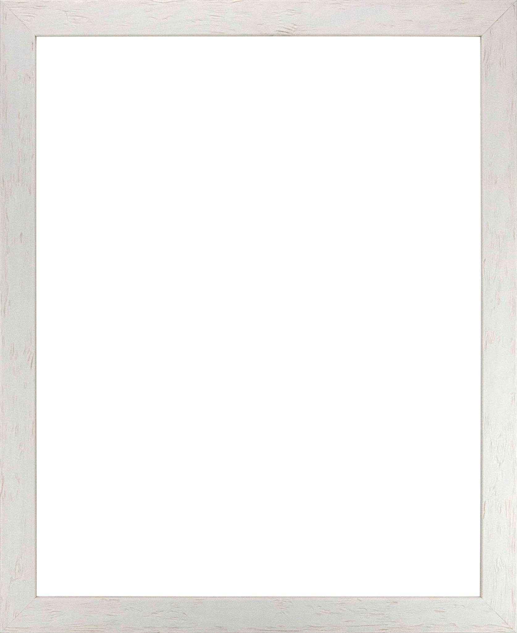 Riga, (1 Stück), Weiß Bilderrahmen 20x20 Einzelrahmen Verwittert, cm, BIRAPA Holz