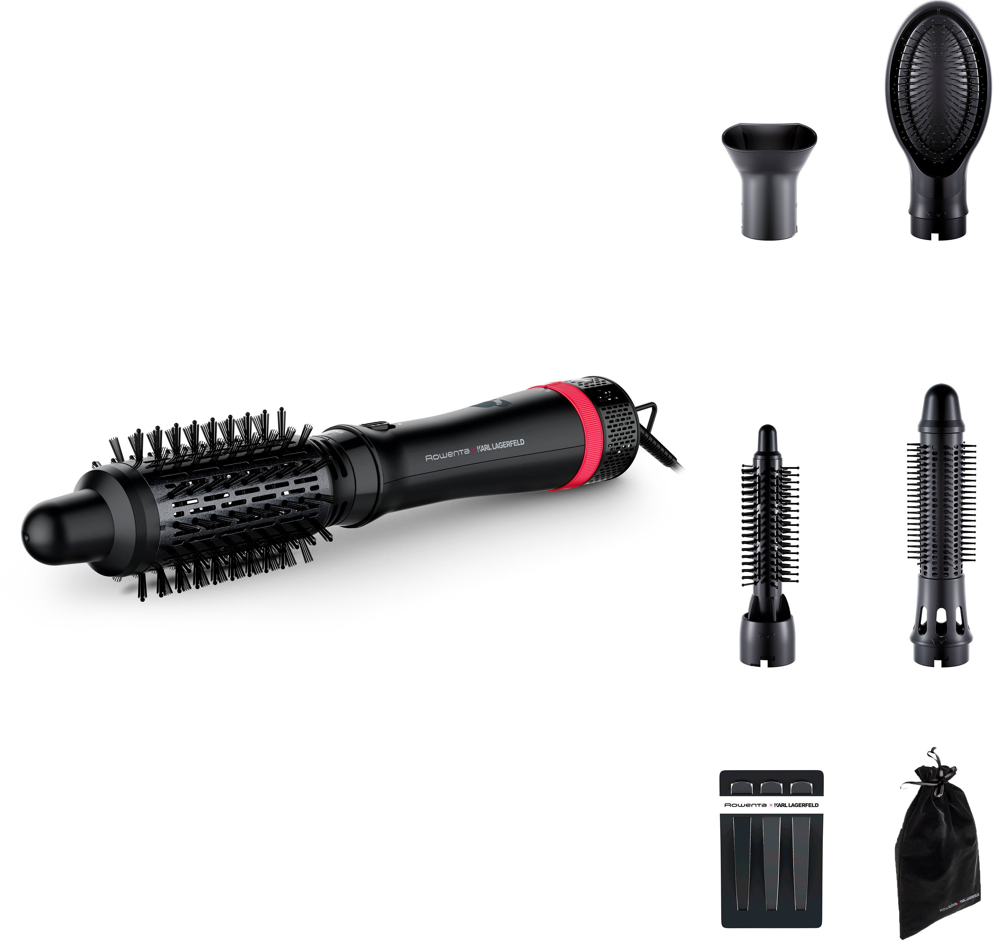 Rowenta Warmluftbürste Rowenta x Karl Lagerfeld Express Style Warmluftbürste, 5-in-1 Bürste, Keratin & Glow-Beschichtung, konstanter Luftstrom, CF635L