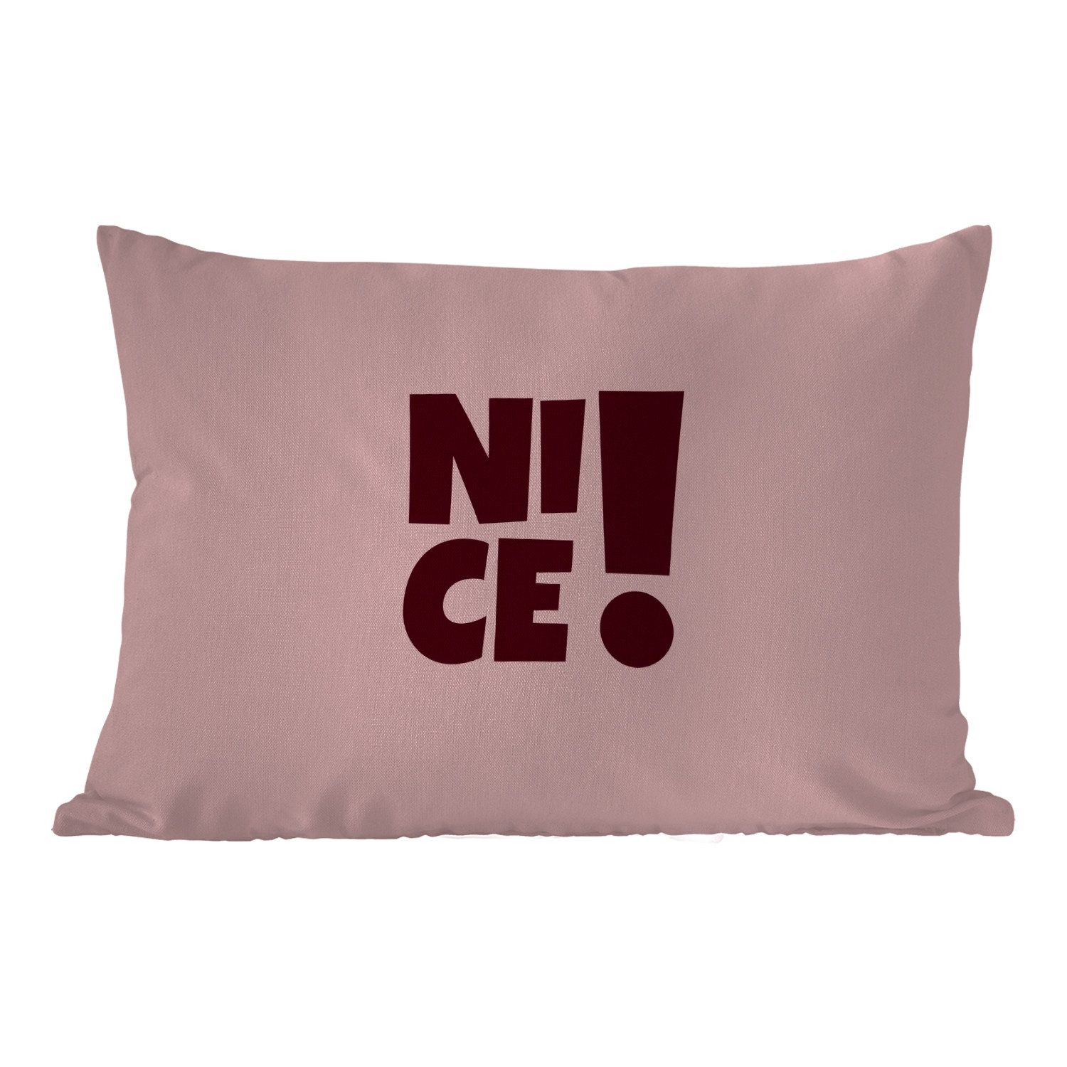 MuchoWow Dekokissen Nett - Ausrufezeichen - Rosa, Outdoor-Dekorationskissen, Kissen, Kissenbezug, 50x30 cm